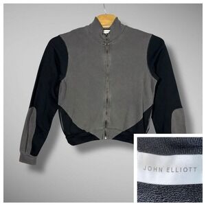 John Elliott Full Zip Jacket Men XS/S Size 0 Gray Black Color Block French Terry